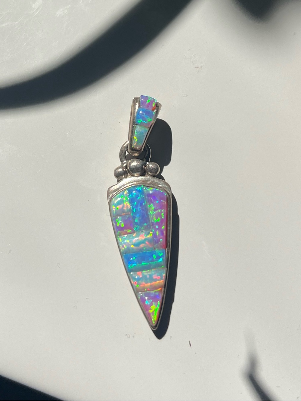 Sterling Silver Opal Inlay Pendant
